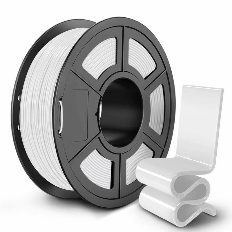 PETG 3D Printer Filament 1.75 mm Strong 3D Filament 1KG Spool (2.2lbs) White