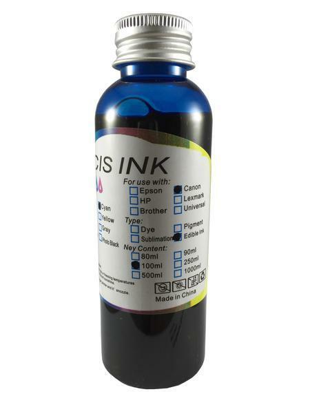 Edible Ink Refill Kit for Canon Printers 4x100ml Ink Bottles set