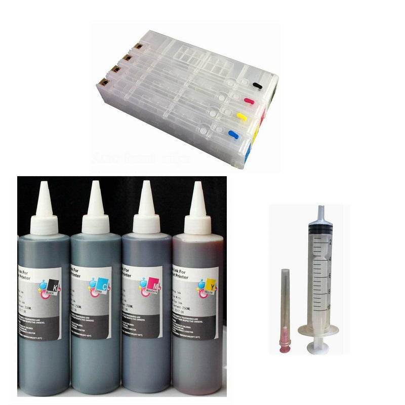 4 Empty Refillable Compatible For HP 970XL 971XL Pro X451dn X551dw Plus 1000ml