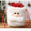 Christmas Sweet Treat Wrapping Bag Santa Snowman Elk Drawstring Gift Bags -3 Pcs