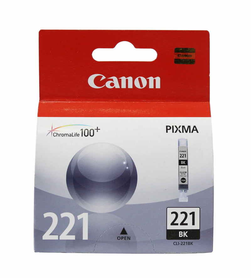 Twin Pack Canon CLI-221 Black Ink Cartridge CLI-221BK 2946B001 Genuine New