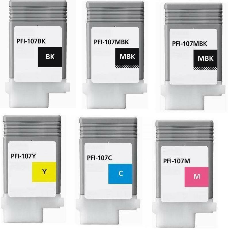 6PKS PFI-107 New Compatible ink cartridge for Canon iPF670 680 770 780