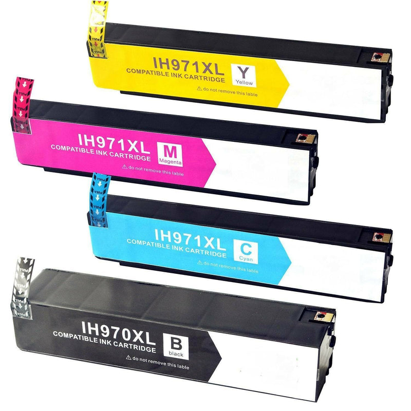 4PK 970 XL 971 XL Ink Cartridge For HP OfficeJet Pro X451dn X451dw X476dn X476dw