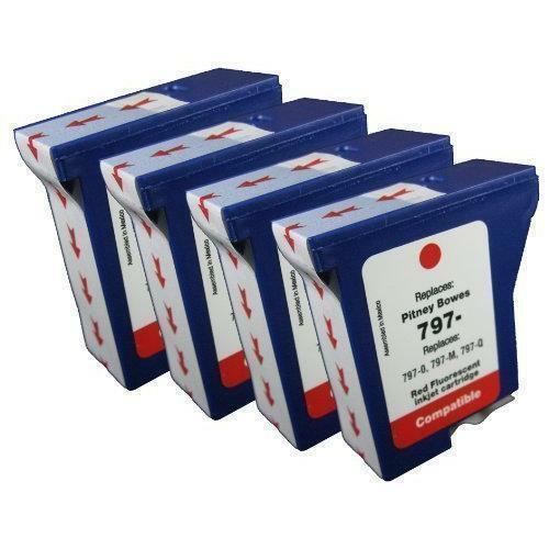 4PK 797-0 797-M 797-Q Red Compatible Ink Cartridge For Pitney Bowes K700 K7M0