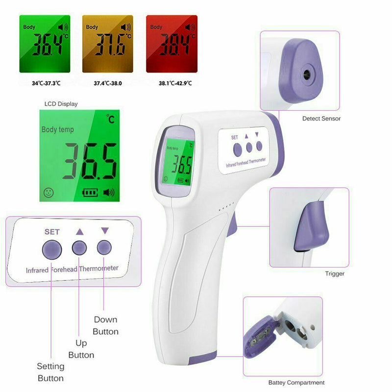 IR Infrared Digital Thermometer Medical Non-Contact Body Forehead Gun Baby Adult