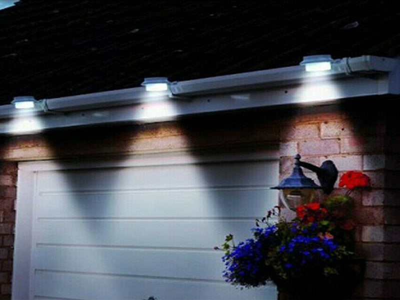 Outdoor LED Solar Powered Gutter Light Garden Yard Wall Fence Pathway Lamp