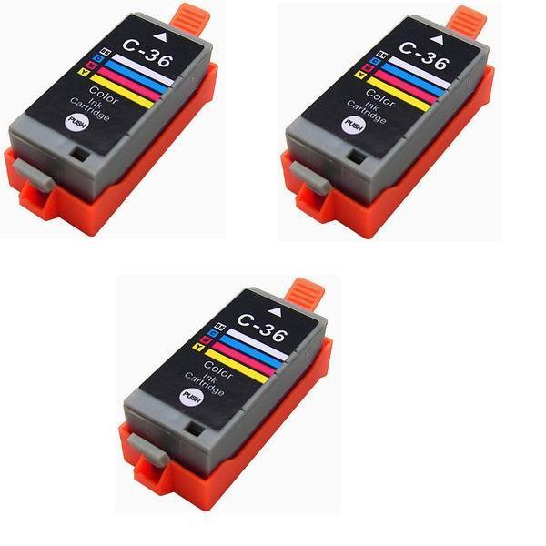 Compatible Ink for Canon CLI-36 CLI 36 Color PIXMA ip100 mini260 mini320 3pks