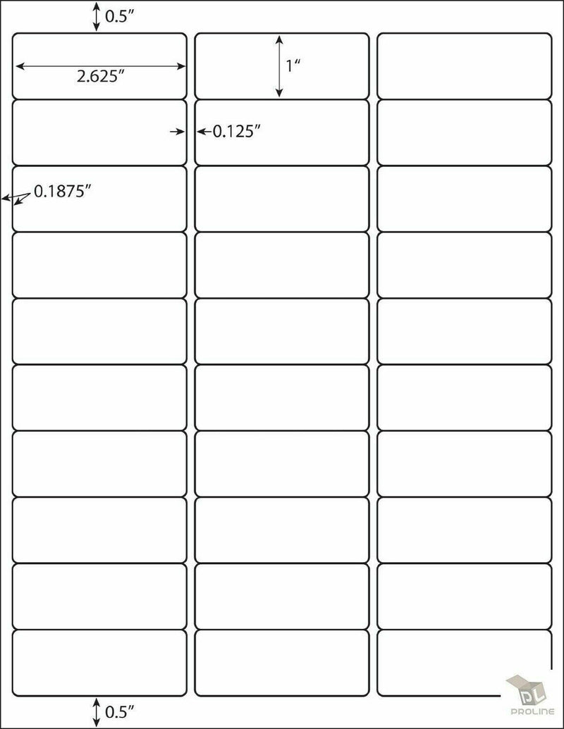 50 Sheets 1500 Labels FBA 1 x 2 5/8 Address Mailing Labels 30 UP 1 x 2.625