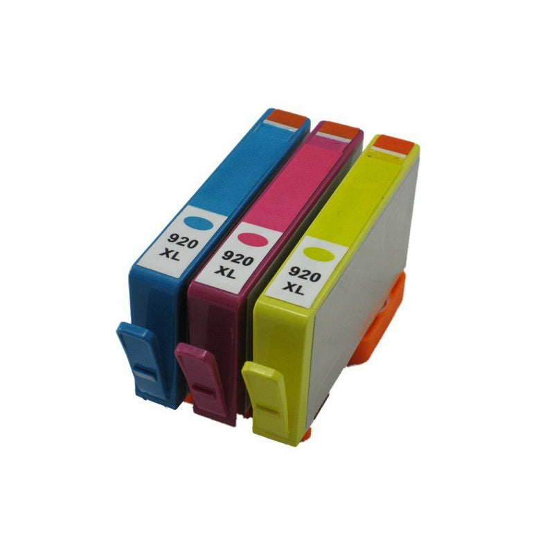 3 Pack Compatible For ink cartridges for HP 920XL Cyan Magenta Yellow Ink