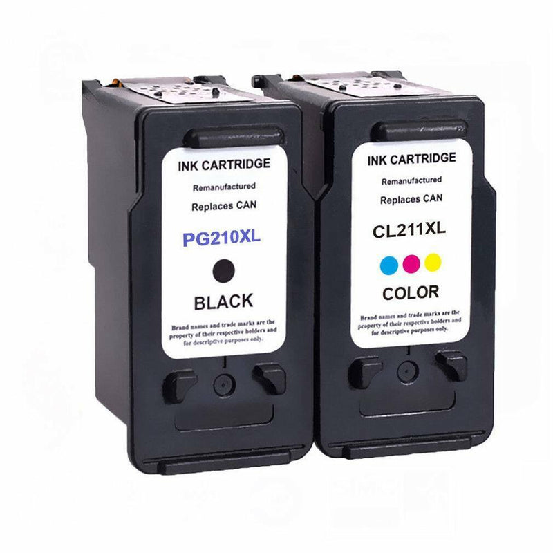 2PK PG-210XL CL-211XL Black Color Ink Cartridge for Canon PIXMA MP 480 490 495