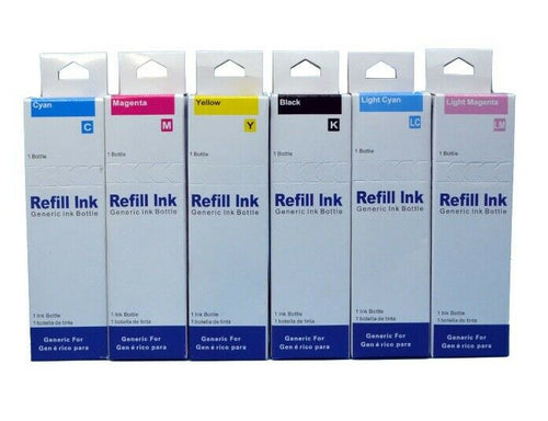 6-Packs Ink Bottles Refill Kit compatible for Epson L800 801 T6731 T6732 T6733