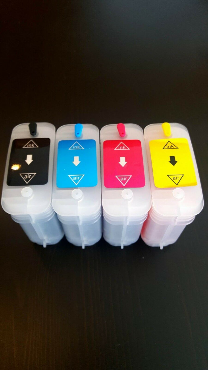 4 Refillable INK C4844A C4911A C4912A C4913A #10 #82 HP Designjet 100 500ps+400m