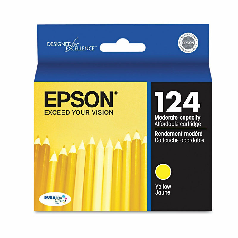 Epson 124 T1244 Yellow Ink Cartridge T124420 Genuine New