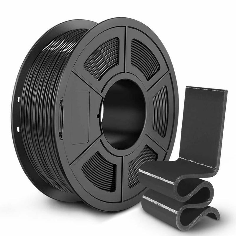 PETG 3D Printer Filament 1.75 mm Strong 3D Filament 1KG Spool (2.2lbs) Black