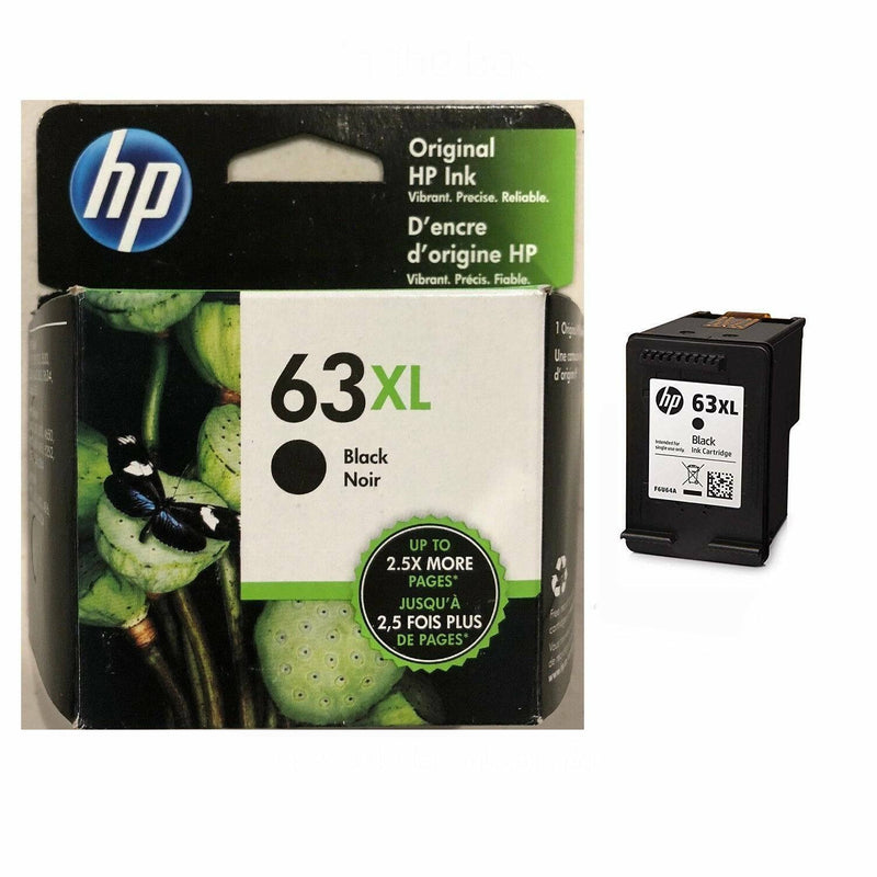 Genuine HP 63XL High Yield Black Ink Cartridges F6U64AN Exp 2020-2021