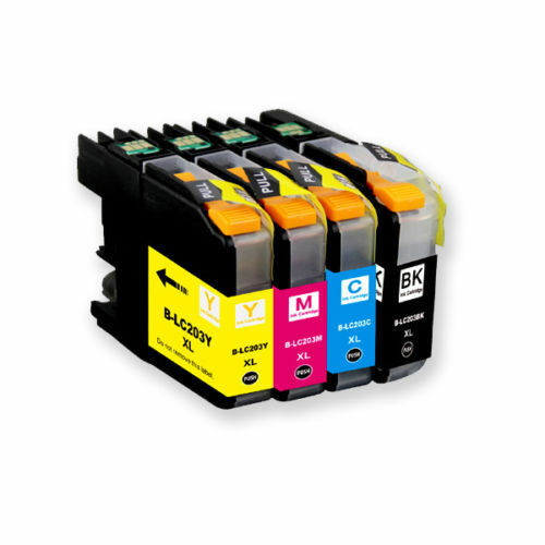 4PK LC203 XL High Yield Compatible Ink Cartridges For Brother MFC-J460DW J480DW