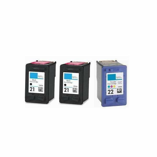 3 pk BLACK COLOR 21 22 C9351AN C9352AN Ink Cartridge for HP PSC 1410 D1360 D2460