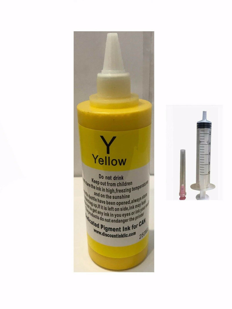 250ml Yellow Pigment refill ink for Canon cartridge PG-245 and CL-246