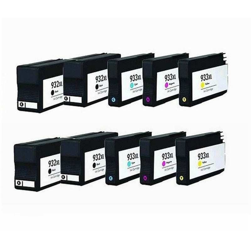10 HP 932XL 933XL Replacement Ink Cartridges for Officejet Printer 6700 6600
