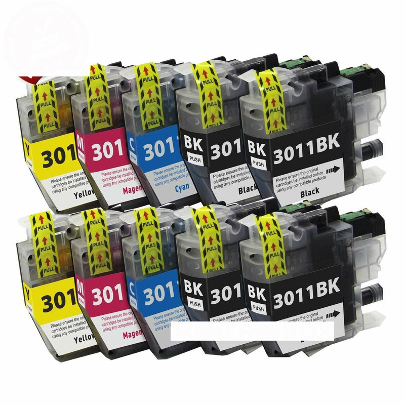 10PACK LC3011 Ink Cartridge Set BCMY for Brother MFC-J491DW/J497DW/J690DW/J895DW