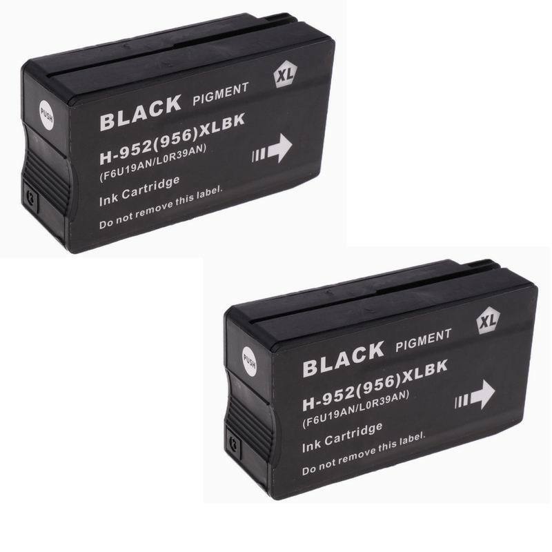 Compatible Fit HP 956 XL Black Ink Cartridges OfficeJet Pro 8724 8725 8730 - 2pk