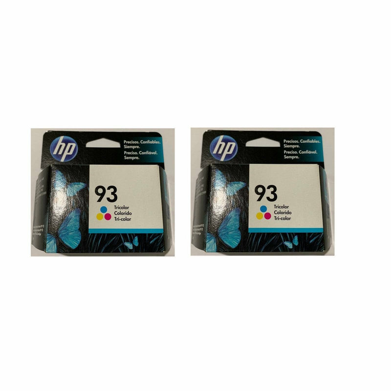 Twin Pack GENUINE NEW HP 93 C9361WN Color Ink Cartridge Retail Box EXP 2016-2018