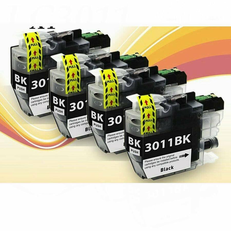 4 BLACK LC3011 INK Cartridge for Brother MFC-J491DW MFCJ497DW/J690DW/J8950DW