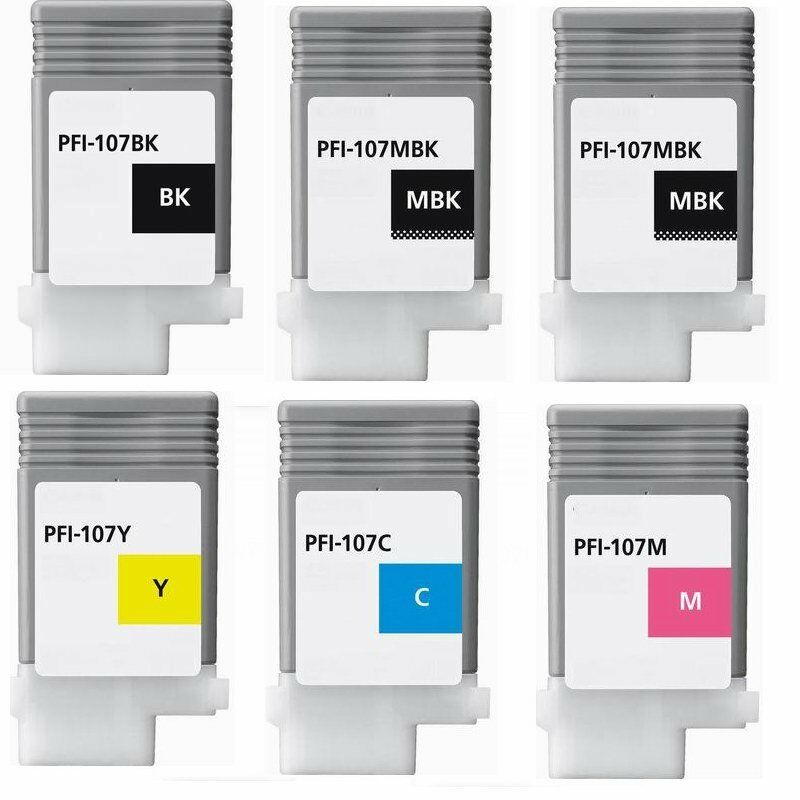 6pks Pfi-107 ink cartridge fit Canon ipf 670 680 685 770 780 785 pfi 107