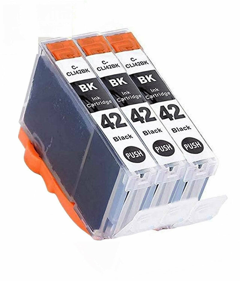 3 Pack Compatible ink Cartridges for Canon CLI-42 Inkjet PIXMA PRO-100 (3 Black)