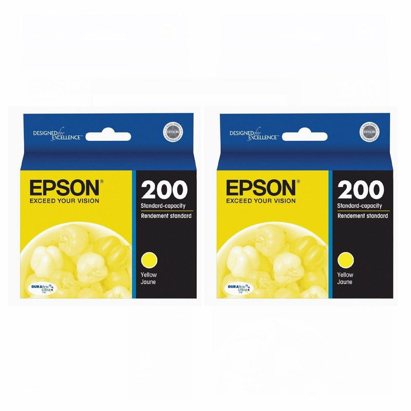 Twin Pack Genuine Epson 200 Yellow Ink Cartridge XP410 XP200 XP300 XP400 WF2540