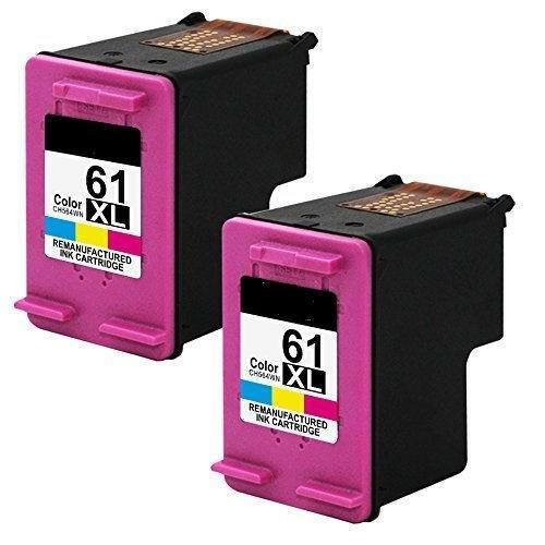 2-pk 61 XL Tri-Color Ink Compatible For HP ENVY 4500 4501 4502 4504 5530