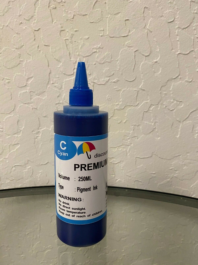 Premium Cyan Bulk Pigment Refill Ink 250ml for EPSON