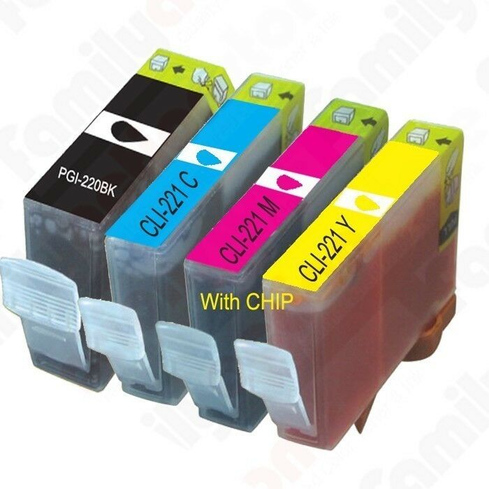 PGI 220 CLI 221 Ink Tank for Canon Printer Pixma MX860 MX870 MP560 -4pks