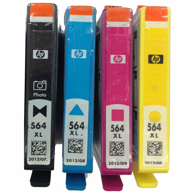 4 Color Set Genuine HP 564 XL Photo C M Y Ink Cartridges For Photosmart D5400