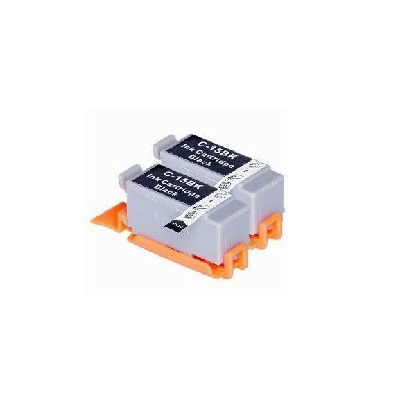 2P Comp BCI-15BK BCI-15 Black Ink Cartridge For Canon PIXMA Ip90 Ip90v