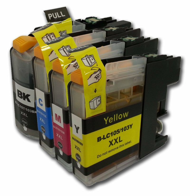 4PK COMP Brother LC101 lc-103 Ink MFC-J475DW MFC-J650DW MFC-J6520DW MFC-J6720DW