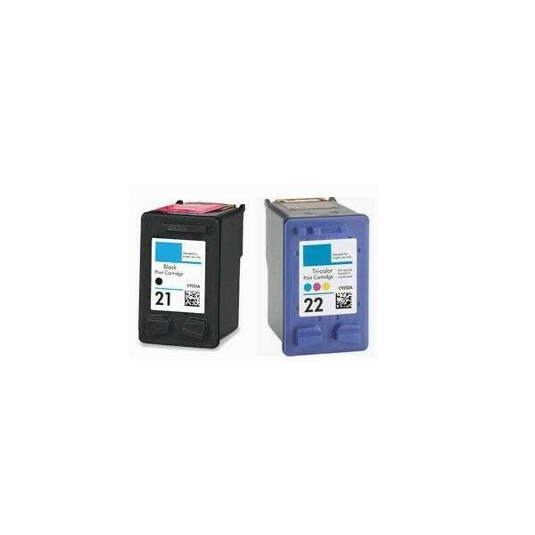 2 Pack HP 21 22 Ink Cartridge - FAX 1250 3180 PSC 1401 1402 1403 1406 1408 1410