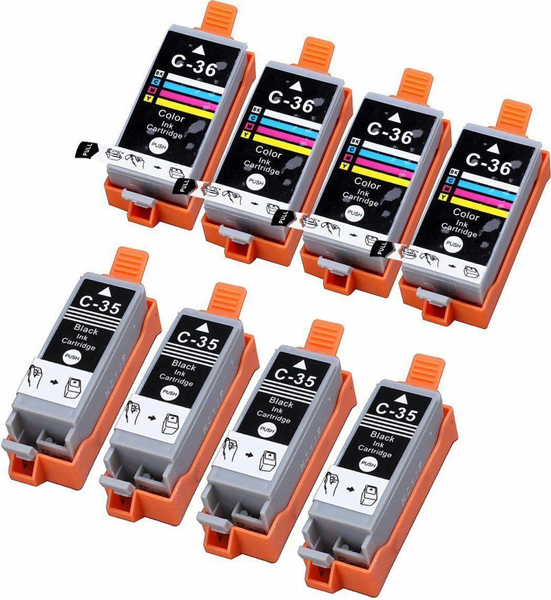 8 Pack Replacement Ink for Canon PGI-35 CLI-36 PIXMA ip100 mini260 mini320