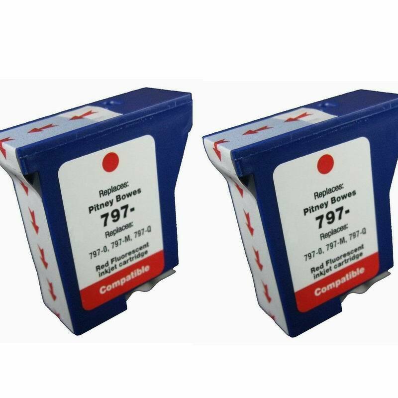 2 Compatible Pitney Bowes 797-0 7970 K700 Red Ink Cartridge K700