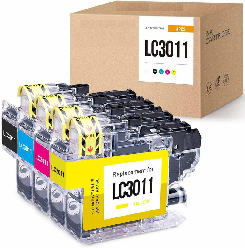 4 PACK LC3011 Ink Cartridge Set BCMY for Brother MFC-J491DW/J497DW/J690DW/J895DW