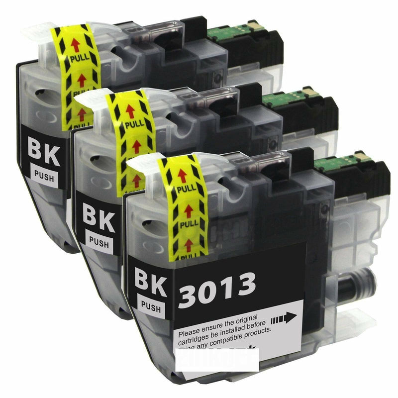 3pk LC3013 BK Ink Cartridge for Brother Printer MFC-J491DW J497DW J690DW J895DW