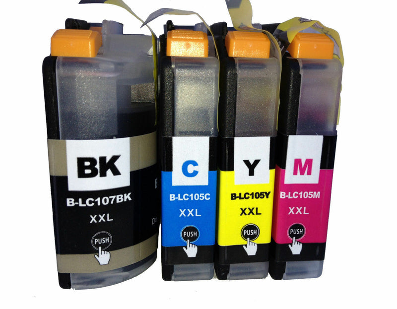 4 PK For Brother LC 107 XXL LC105 XXL Ink Cartridges MFC-J4310DW J4510DW