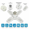 4-Pack Mini White LED Garage Lights 28W Home Ceiling Fixture Deformable Bulb