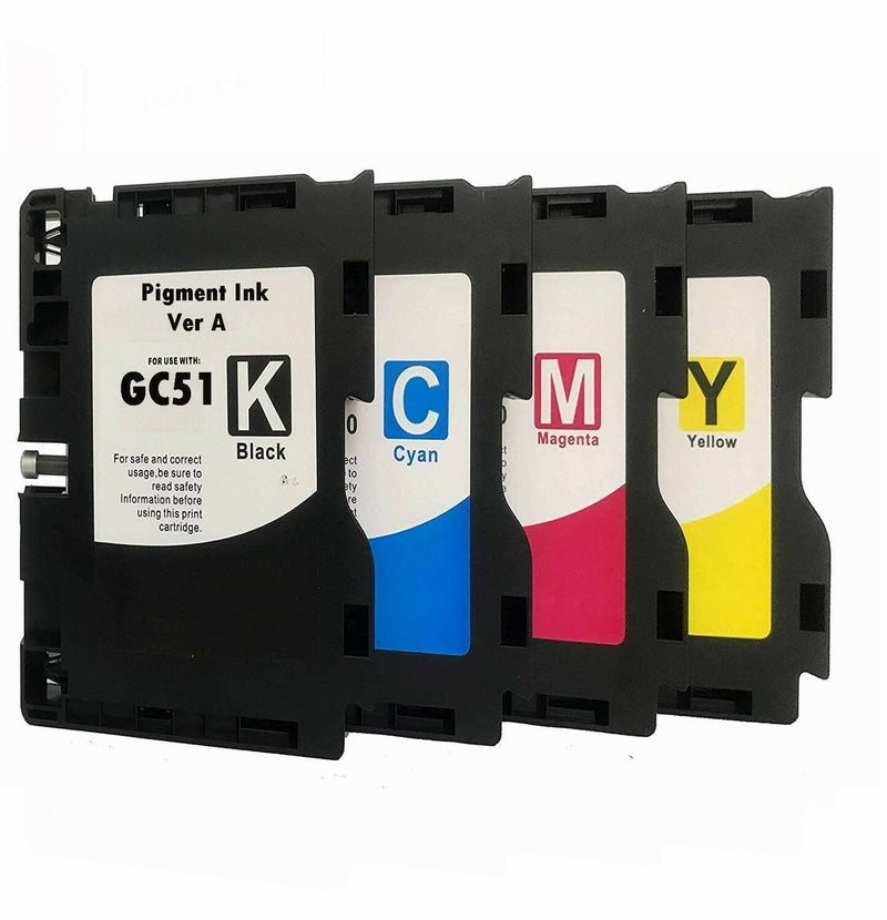 4 Pack RICOH GC51 ink cartridge For SG3210DNw SG3210 with pigment ink Ver A