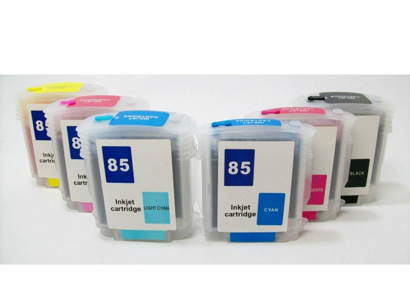 Refillable Ink Cartridges SET For HP 84 85 DesignJet 30 30n 90 130gp 130nr 130r