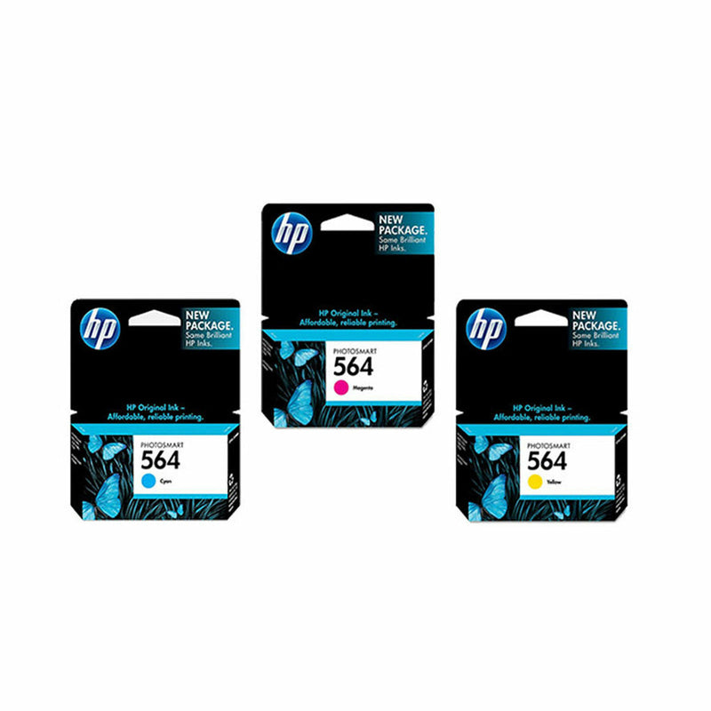 3 OEM HP 564 Color Set C M Y Ink Cartridges For Photosmart 5460