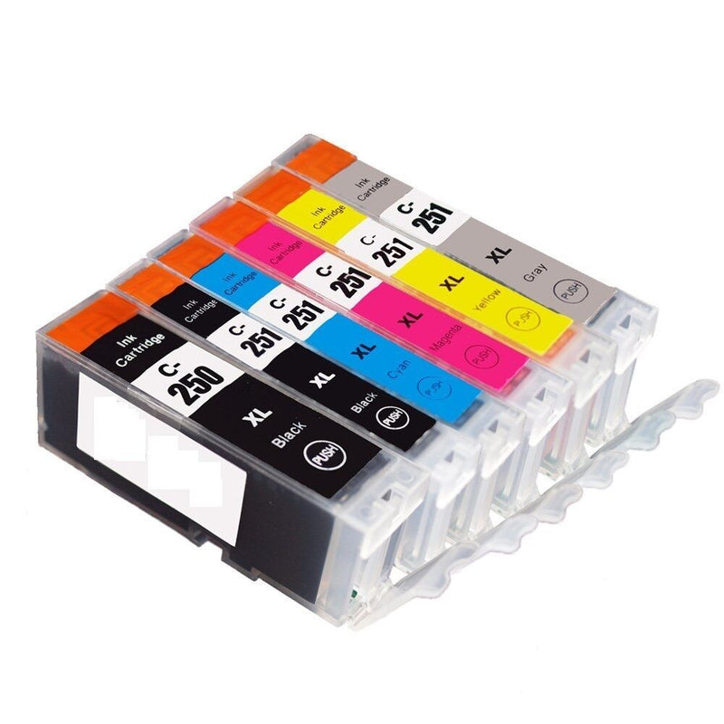 6PK PGI-250XL CLI-251XL Ink Cartridge For Canon Pixma MG5420 MG6320 Grey Include