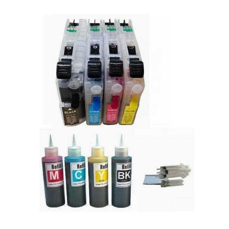 4x100ml Ink 4 Refillable cartridge For Brother LC103 LC-103 J4510DW J6920DW