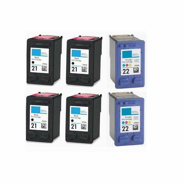 6 PACK for HP 21 22 Ink Cartridge Combo for Officejet J3650 J3680 4315 Printers
