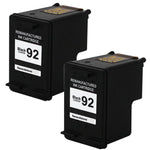 2-PK For HP #92 Black Cartridges For PSC 1507 1510 Printer Series